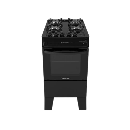 Fogão Atlas 4 Bocas preto com Acendimento automático - Bivolt